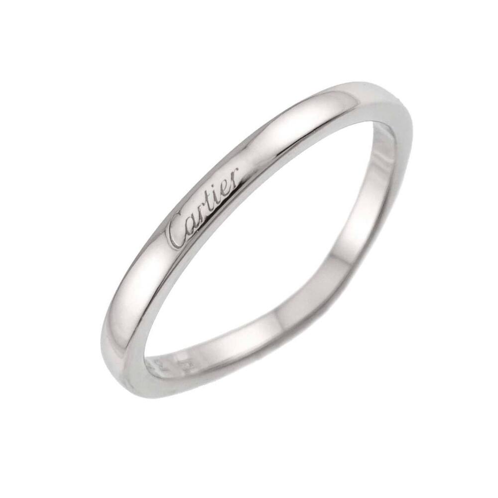 Cartier Ballerina Curve Ring, Size #52, 2mm wide, Platinum.